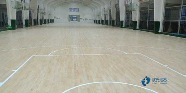 小學運動體育木地板施工流程2